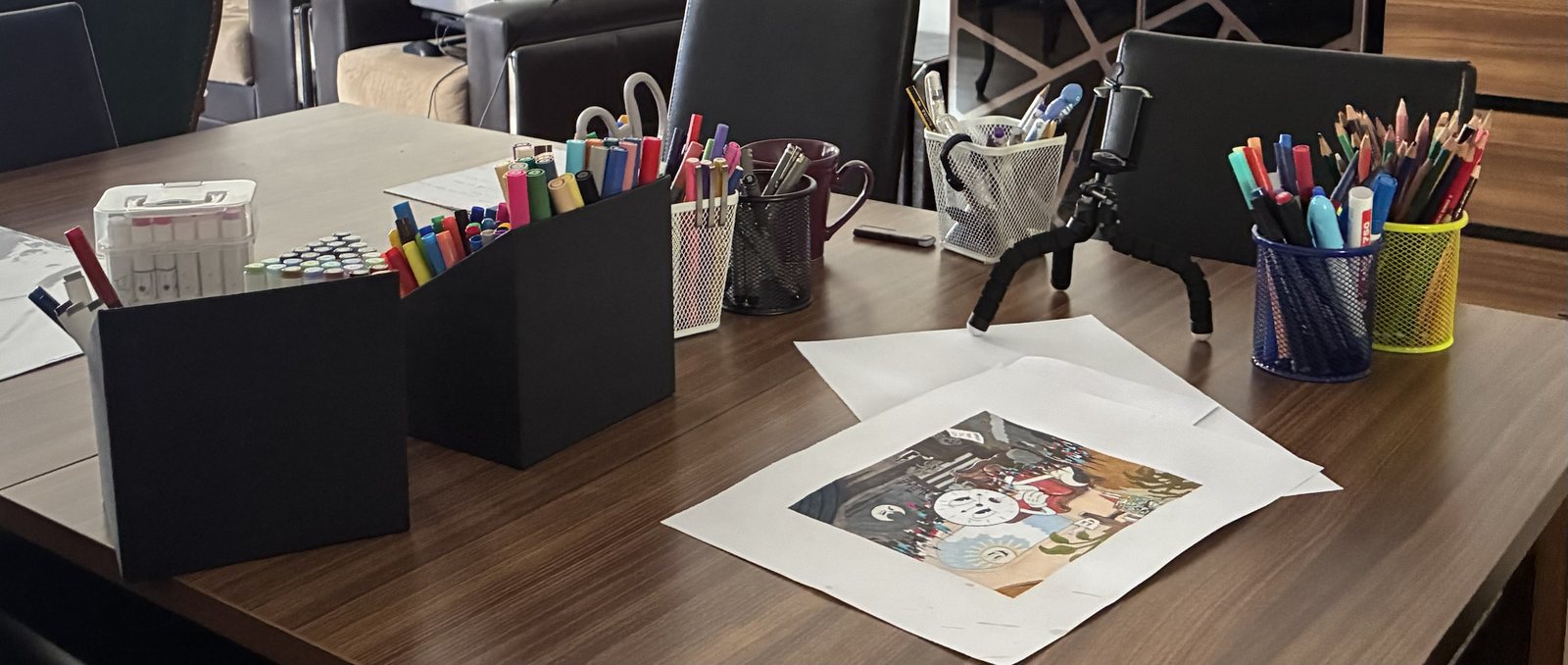 The artist's workspace